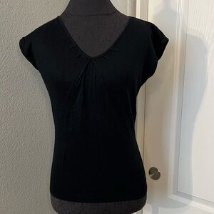 Banana Republic Silk Blend Black Short Sleeve Top Size Small